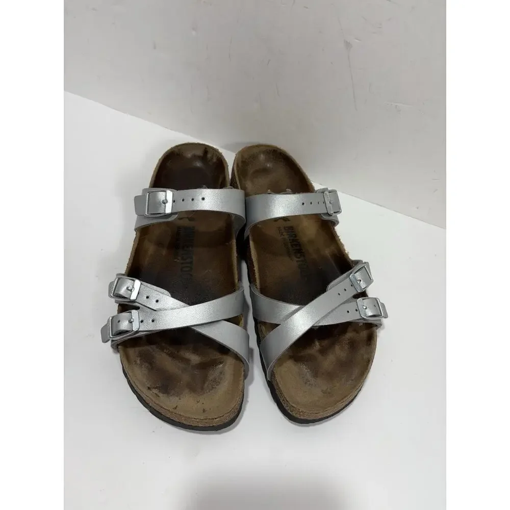 Birkenstock Franca Silver Birko Flor Narrow‎ Sandals Sz 40 (US 9 -9.5) Sandal